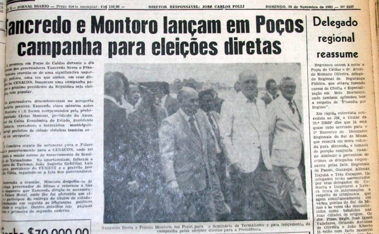 Lideranças nacionais vão relembrar em Poços de Caldas os 30 anos das “Diretas Já”