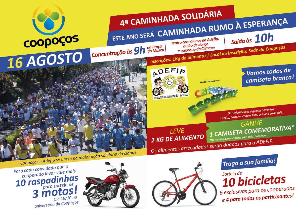 Coopoços e ADEFIP se unem em grande caminhada pela solidariedade