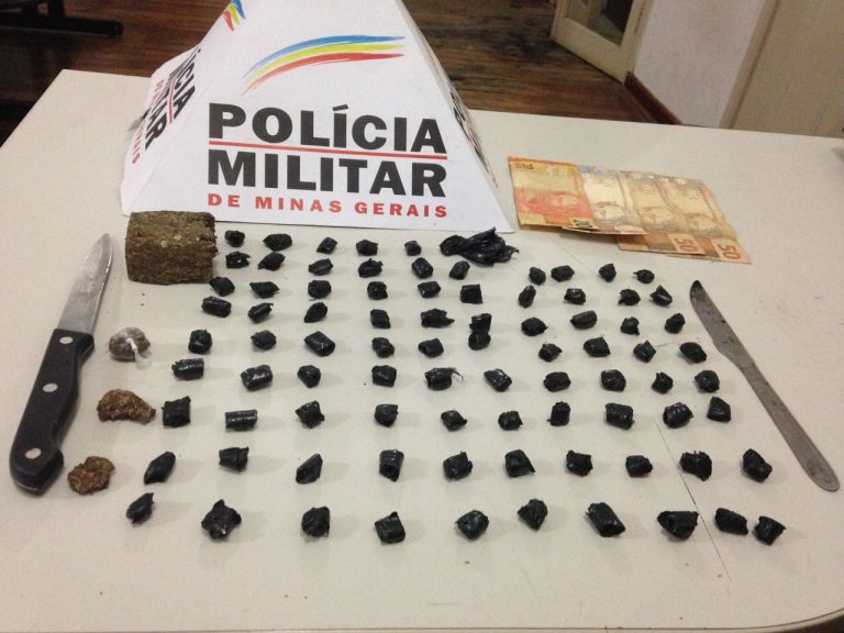 Dupla é presa com quase 90 pedras de crack