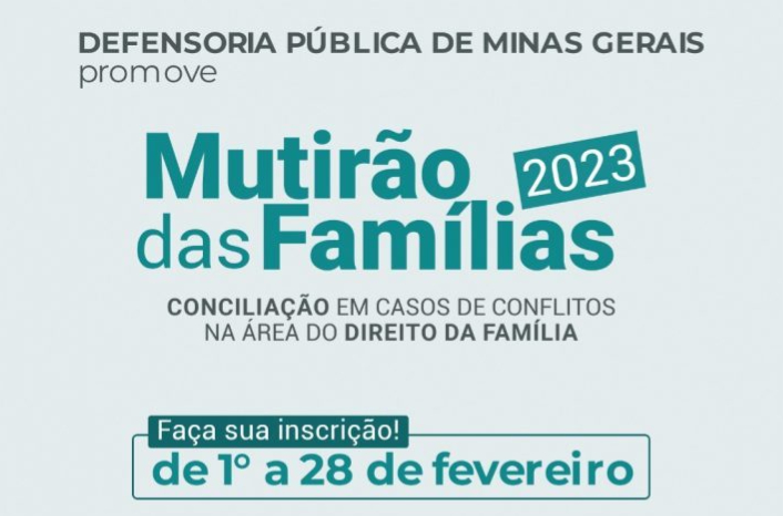 Defensoria Pública de Poços vai participar do Mutirão das Famílias 2023