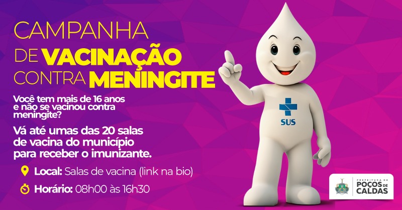 População acima de 16 anos pode se vacinar contra meningite em Poços