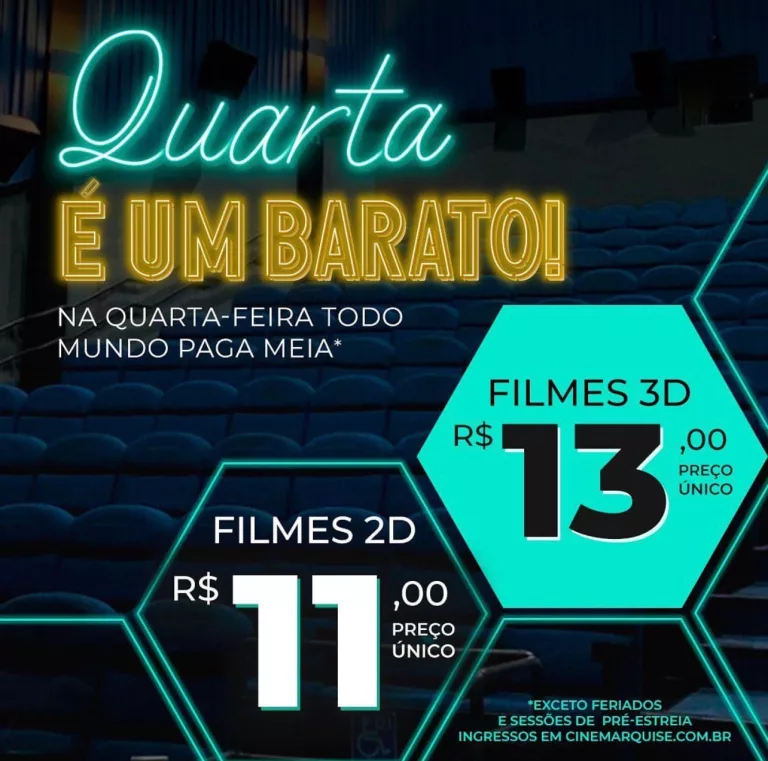 Cine Marquise Ultravisão: Todo mundo paga meia nesta quarta-feira