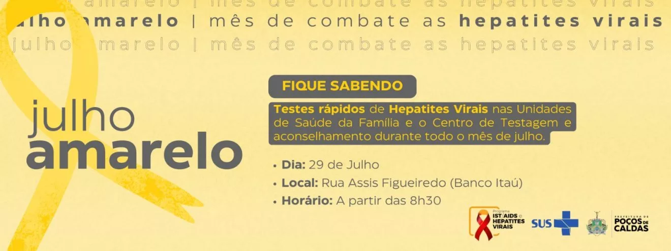 Campanha Julho Amarelo terá testagem para hepatites