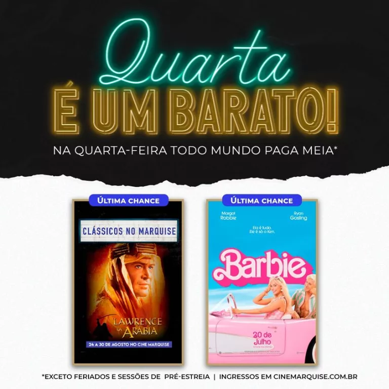 “Quarta do Barato” no Cine Marquise: última oportunidade de assistir Barbie na tela grande