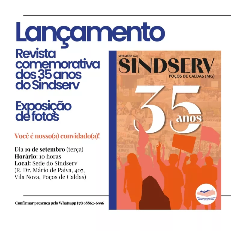 Revista comemorativa celebra 35 anos do Sindserv em Poços