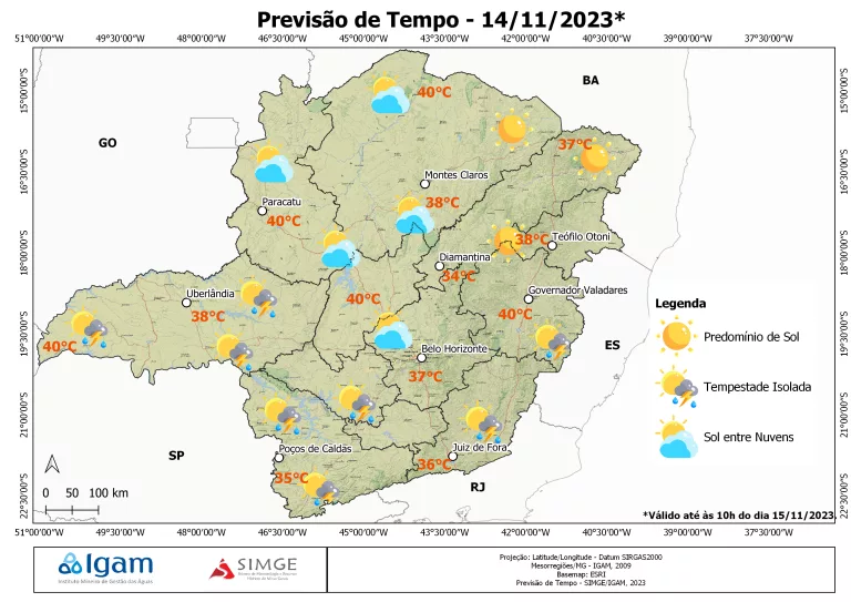 Defesa Civil emite alerta de chuvas intensas no fim da tarde desta terça-feira