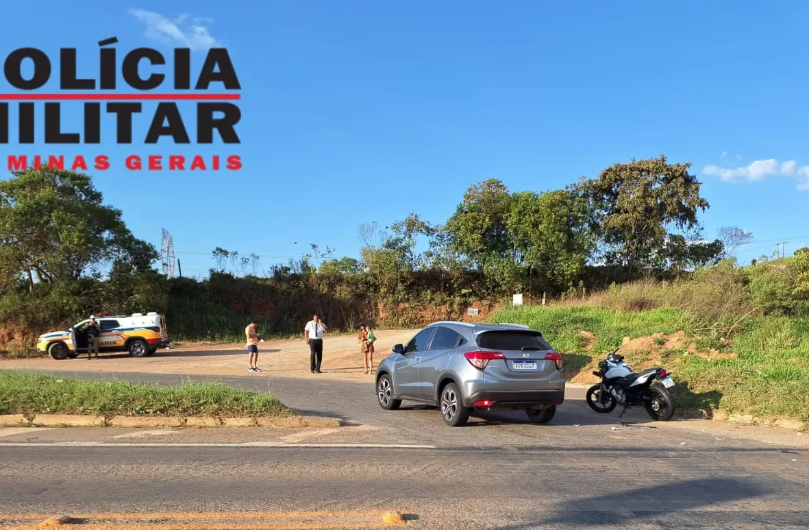 Motociclista fica ferido em acidente no trevo da rodovia do contorno