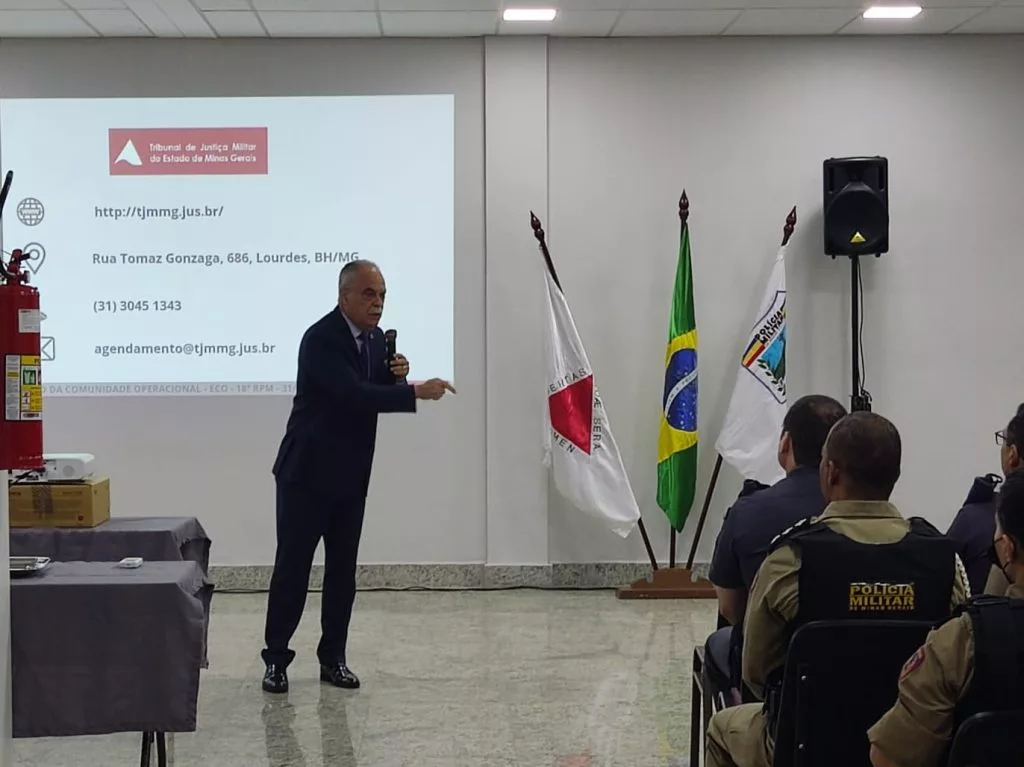 Presidente do TJMMG palestra em evento da 18ª RPM em Poços de Caldas