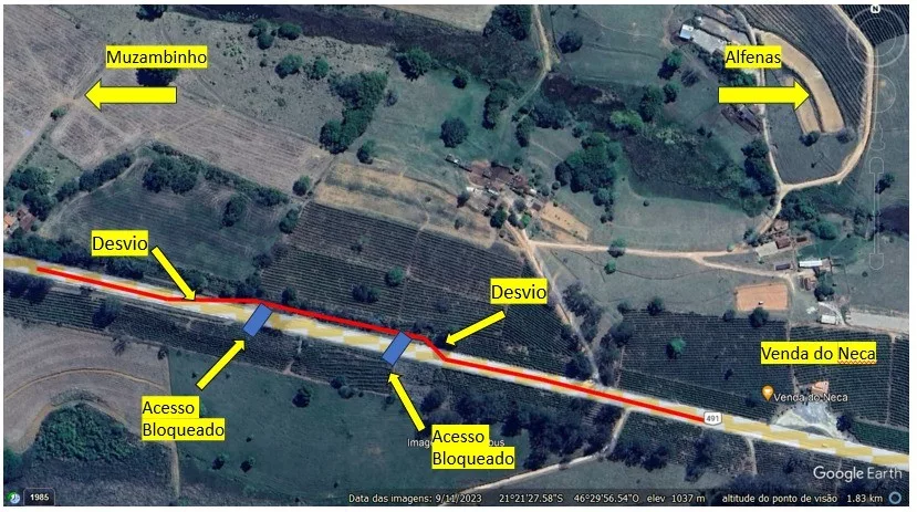 Rodovia BR-146 em Muzambinho terá desvio temporário