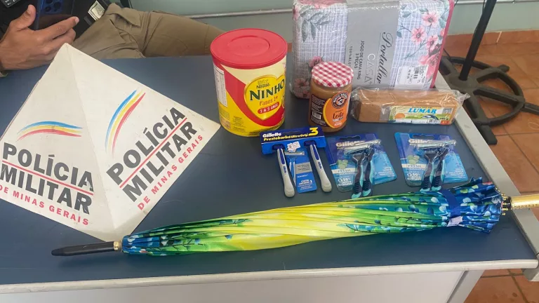 Produtos furtados (foto: PM)