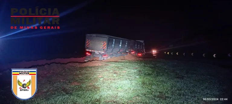 motorista, surto, bitrem, saída de pista, Campestre