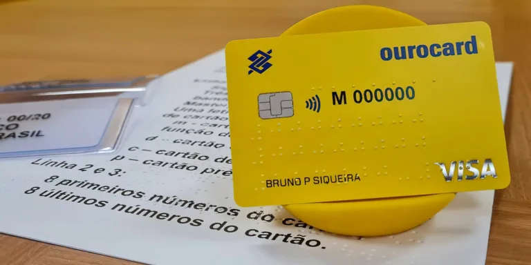 cartão bancário em braile
