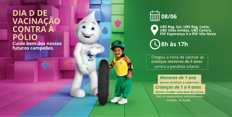 Dia D: Confira onde vacinar as crianças contra pólio neste sábado