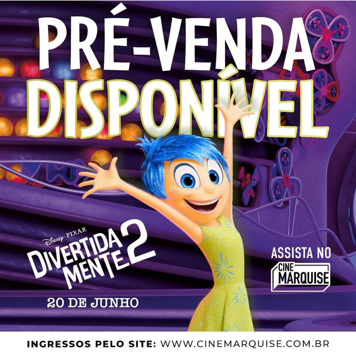 Garanta seu lugar para assistir “Divertida Mente 2” no Marquise