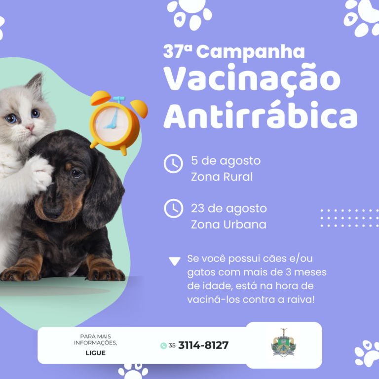 Campanha de vacinação antirrábica em Poços terá início na zona rural