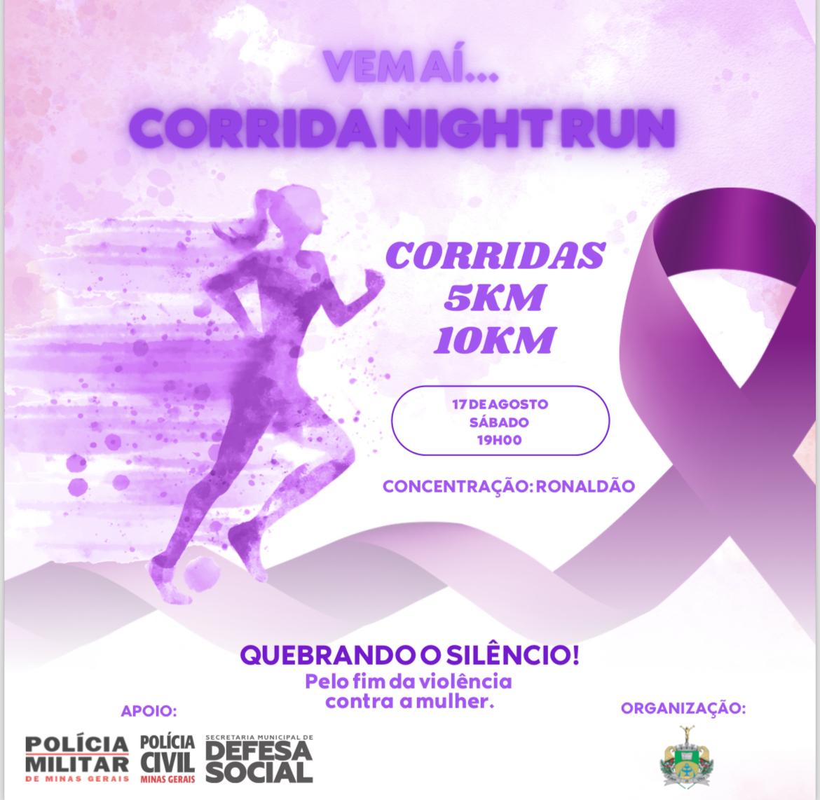 Poços terá a 1ª Corrida Night Run “Quebrando o Silêncio” em agosto