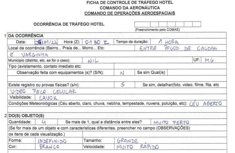 Relato de avistamento de OVNIs em Poços é disponibilizado pelo Arquivo Nacional