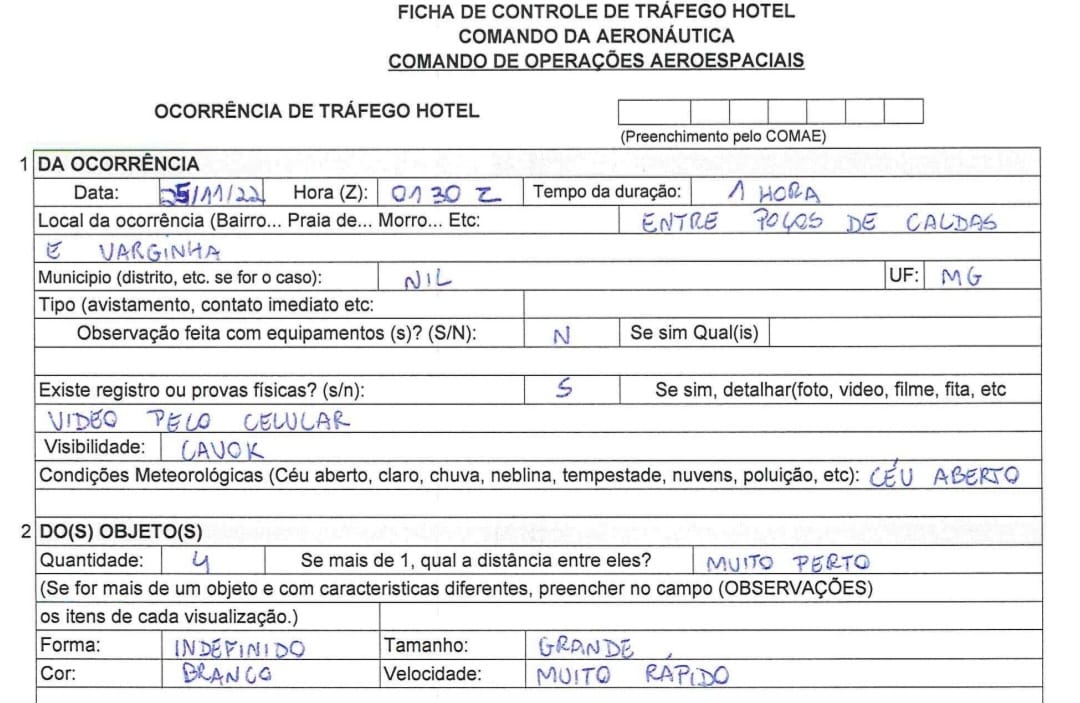 Relato de avistamento de OVNIs em Poços é disponibilizado pelo Arquivo Nacional