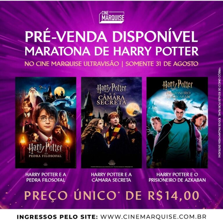 Trilogia Harry Potter tem exibição especial neste sábado no Cine Marquise