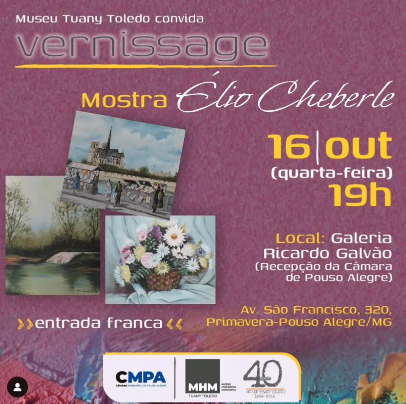 Câmara de Pouso Alegre recebe exposição em memória do poços-caldense Élio Cheberle