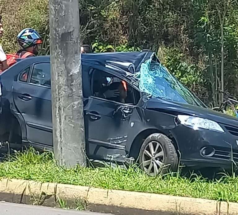 carro bate em poste