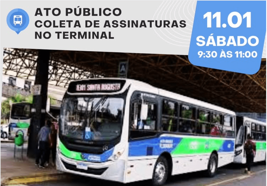 Ato público em Poços pede tarifa justa no transporte público