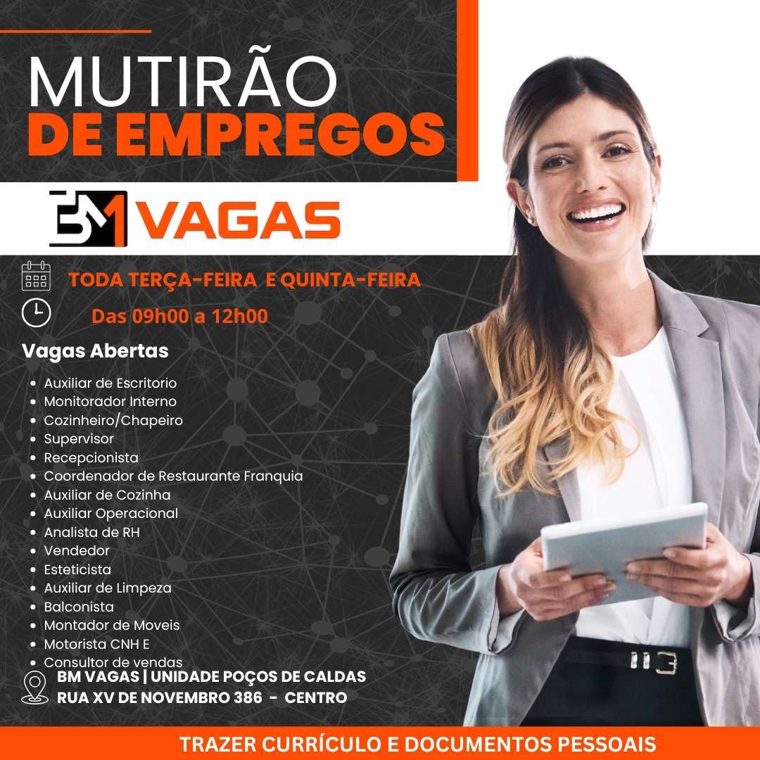 UAI Poços realiza mutirão de empregos com diversas oportunidades