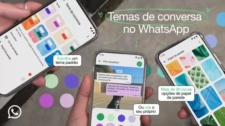 WhatsApp Colorido | Meta lança personalização de temas e papéis de parede para conversas