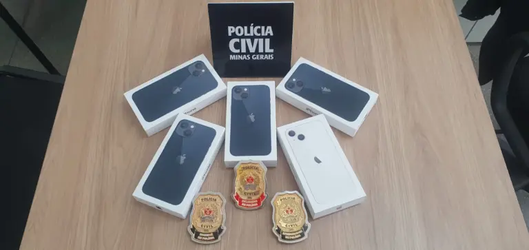 Polícia Civil recupera iPhones furtados em Poços de Caldas por funcionário em fraude interna
