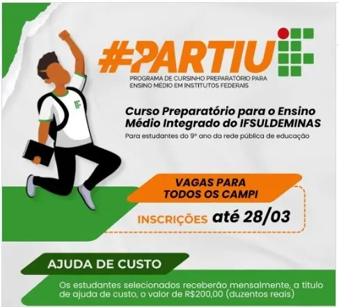 Partiu IF | Campus local abre inscrição para curso preparatório com auxílio financeiro