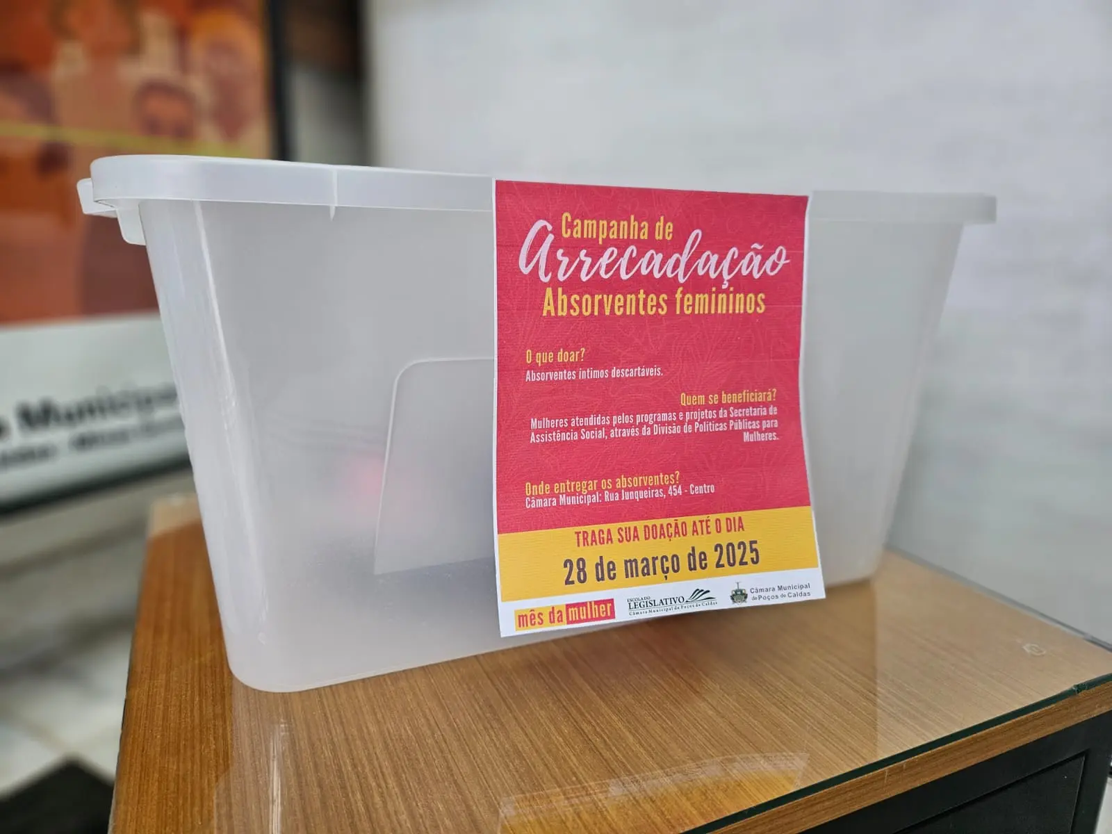 Câmara lança Campanha de Arrecadação de Absorventes no Mês da Mulher