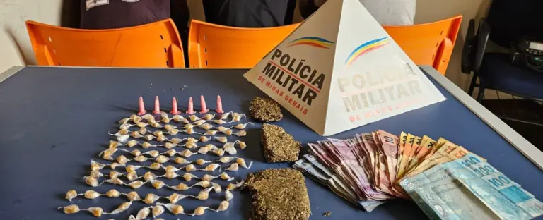Polícia prende trio por tráfico e apreende drogas no bairro Santa Rita