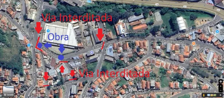 Rua Coronel Virgílio Silva fica interditada neste domingo