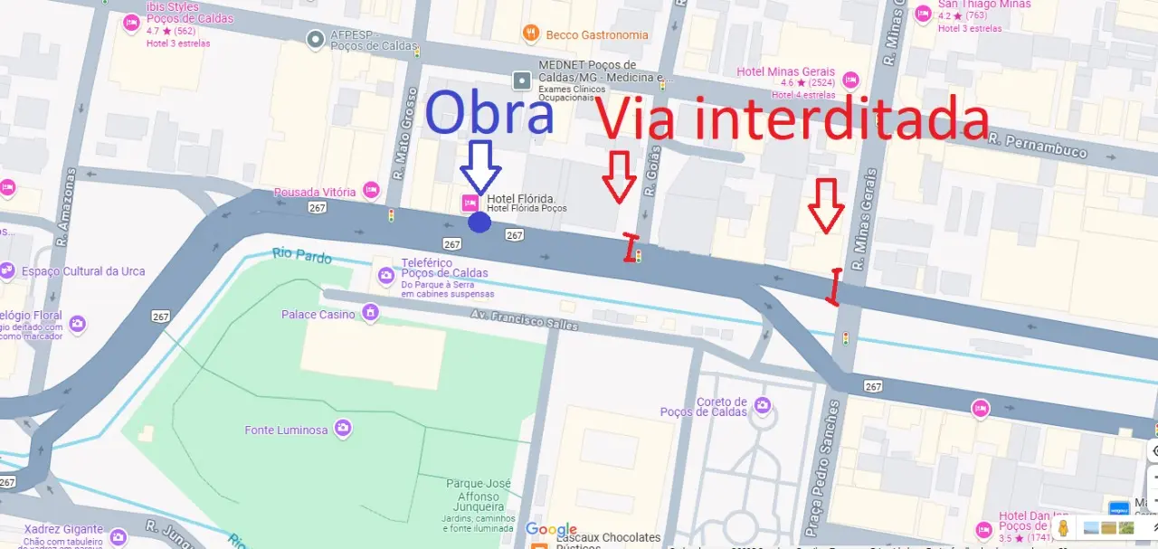 Interdição na Francisco Sales neste domingo para obra do DMAE