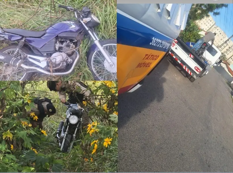 PM recupera motocicleta furtada em área de mata na zona leste