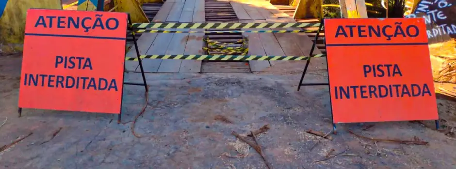 Ponte no sul de Minas é interditada; DER orienta rota alternativa na MG-460