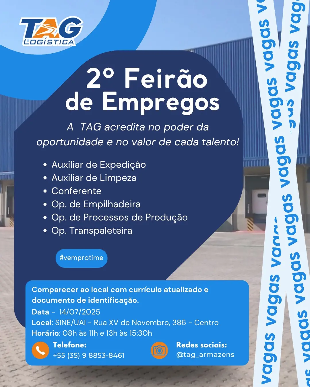 Empresa de logística faz feirão de empregos nesta segunda-feira