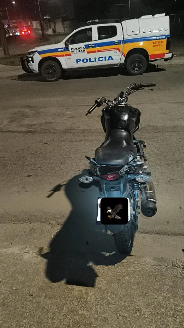 Motocicleta furtada em Varginha é recuperada pela PM em Poços de Caldas