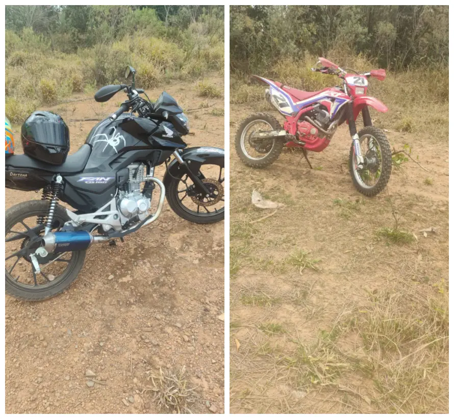Polícia prende dois homens e apreende motos furtadas em zona rural