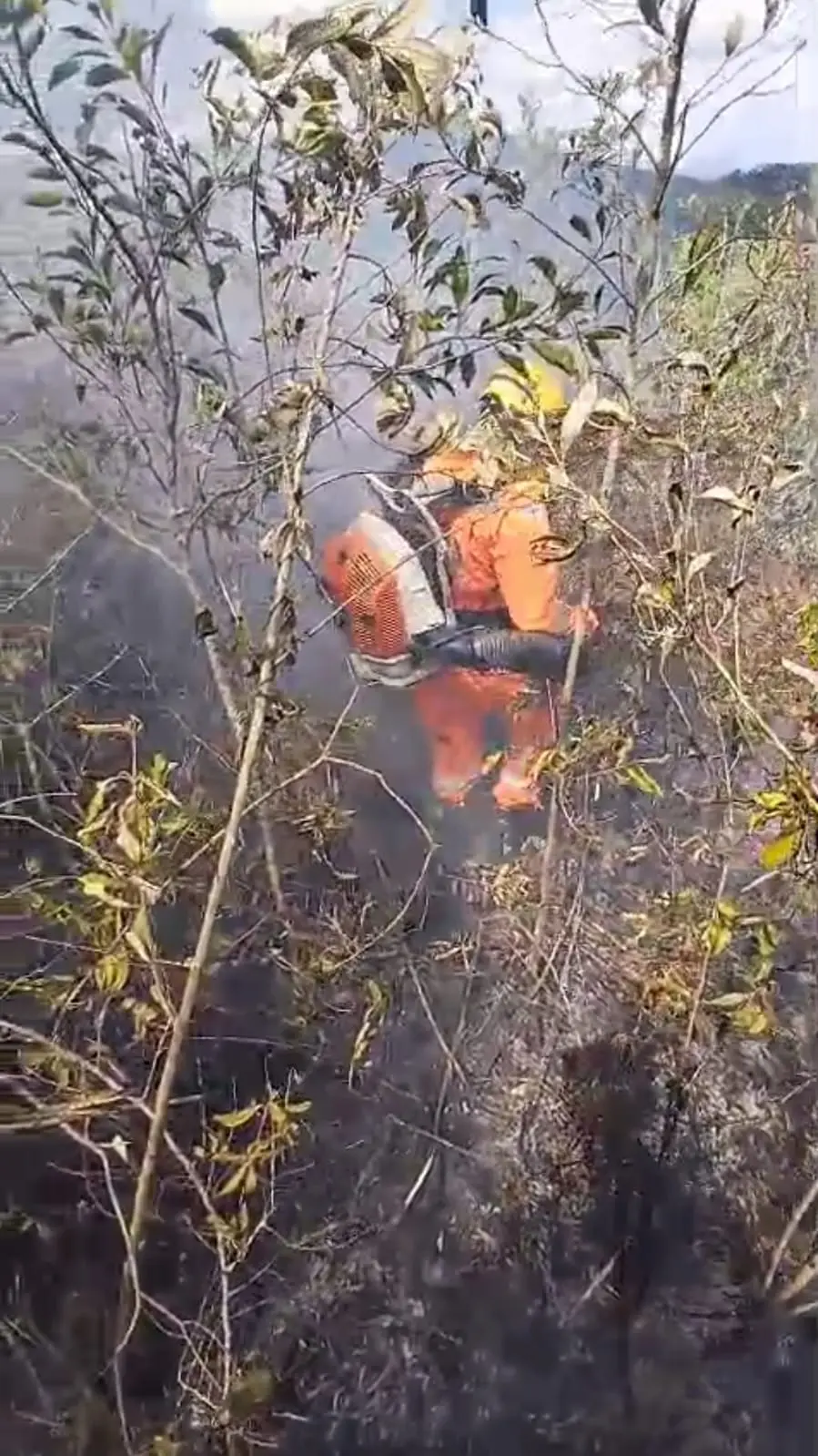 Bombeiros controlam incêndio em áre de preservação em Poços de Caldas