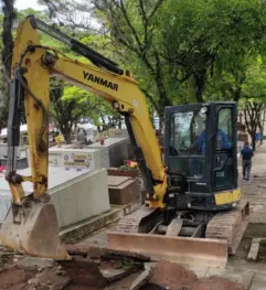 Piso das alamedas do Cemitério da Saudade recebe revitalização