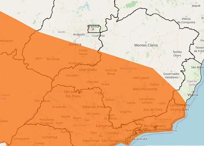 INMET emite alerta laranja para tempestade forte em Poços de Caldas