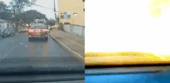 Casal de Lavras tem carro atingido por raio durante temporal: ‘Estrondo muito forte’